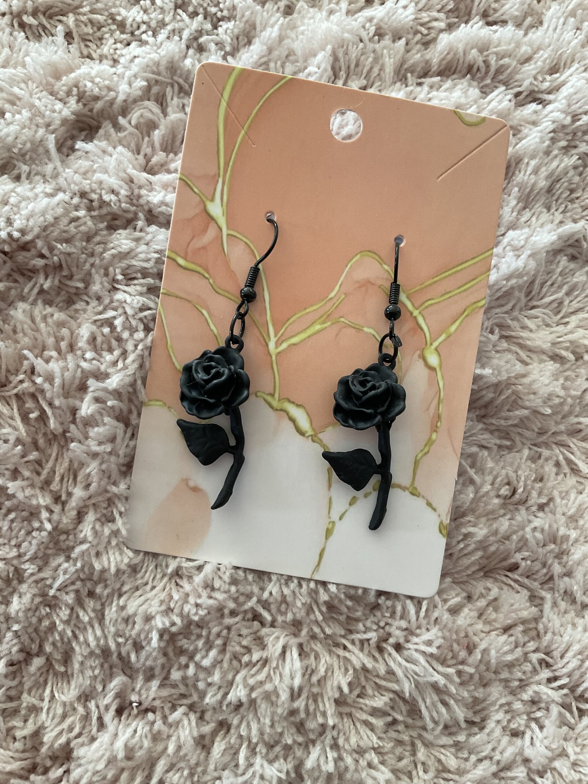 Pendientes rosa negra - 9