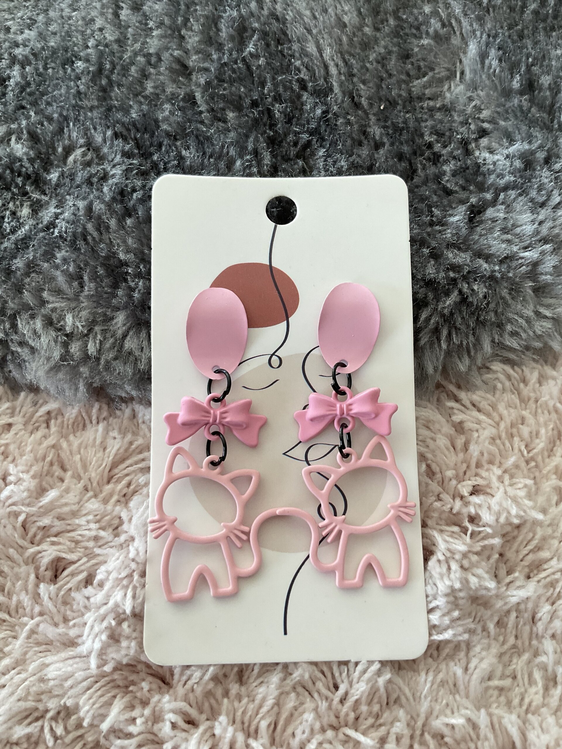 Pendientes gatitos rosas - 5