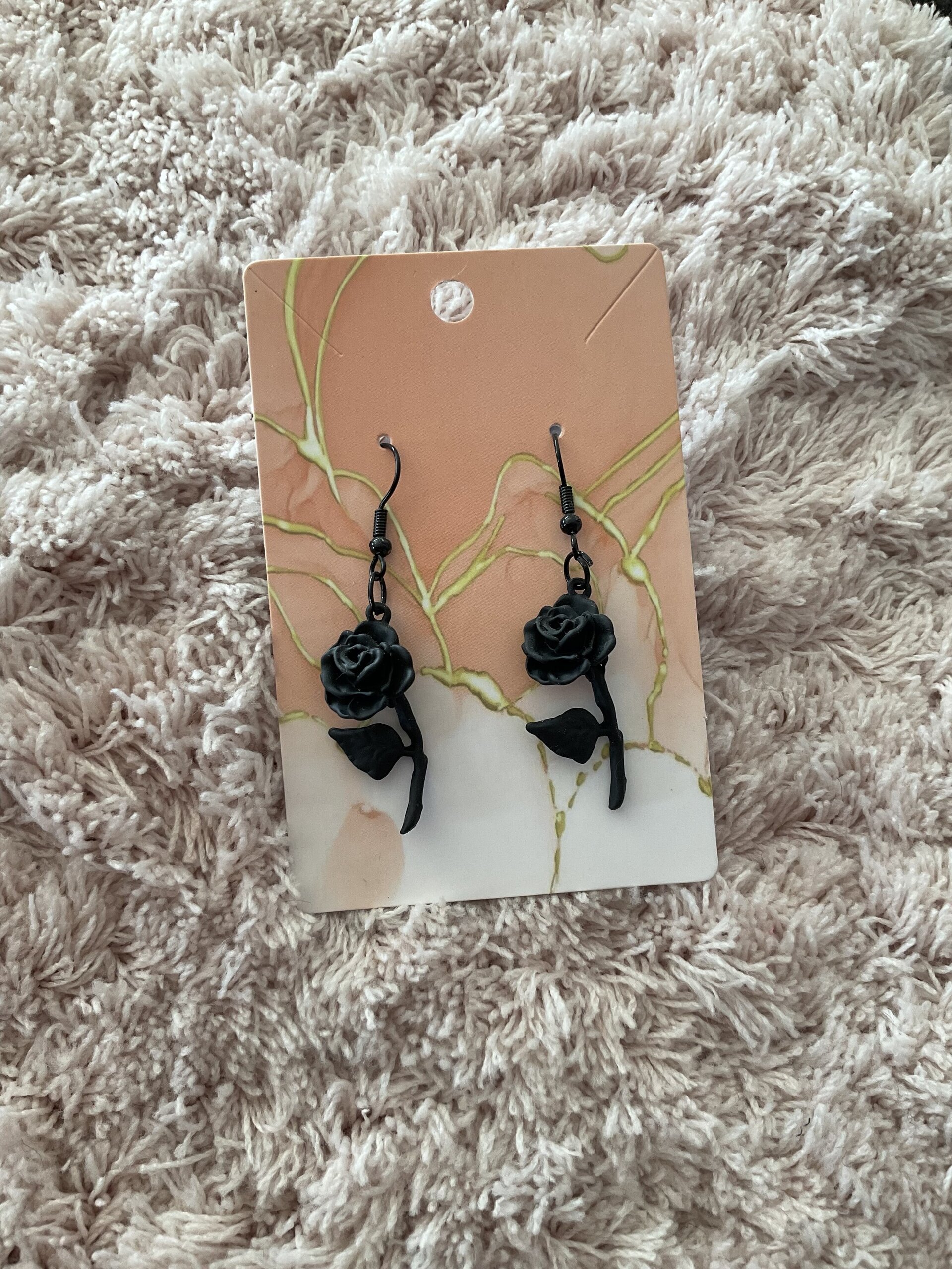 Pendientes rosa negra - 15