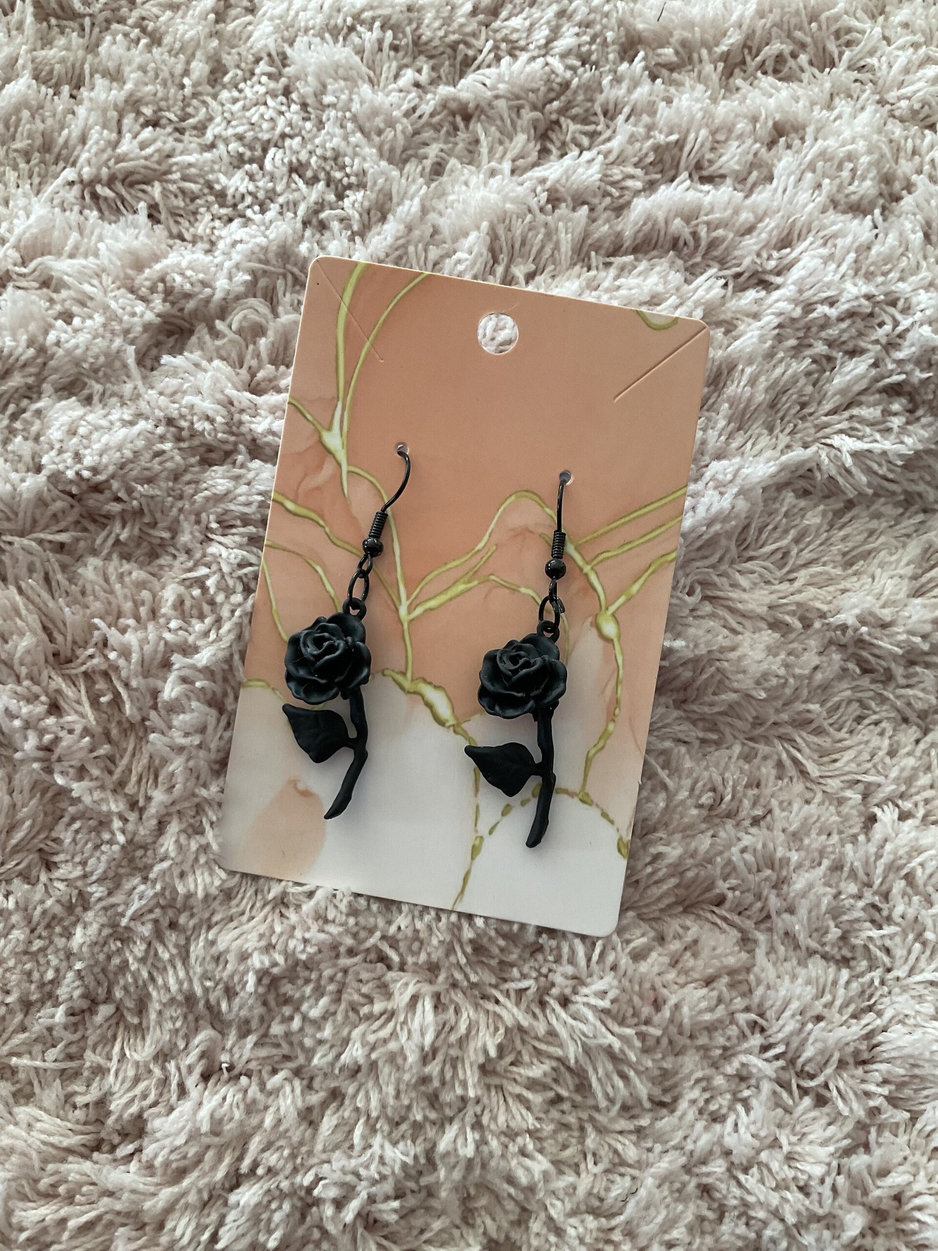 Pendientes rosa negra - 7