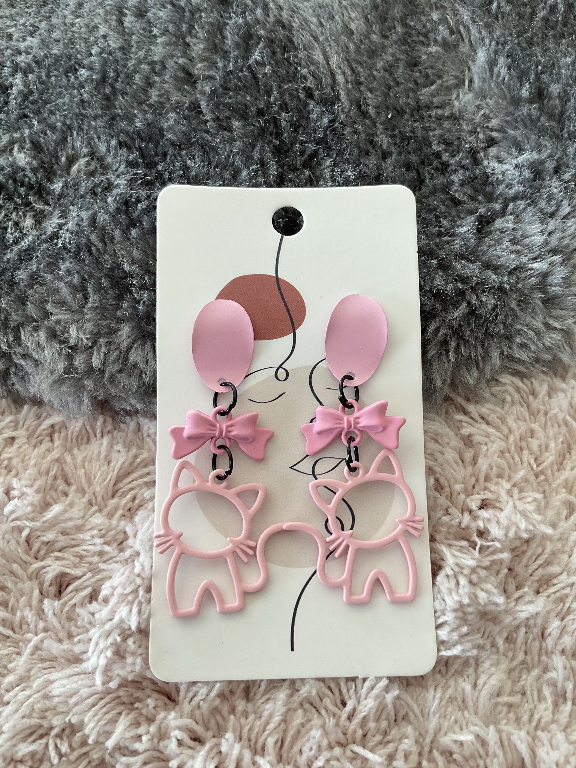 Pendientes gatitos rosas - 1