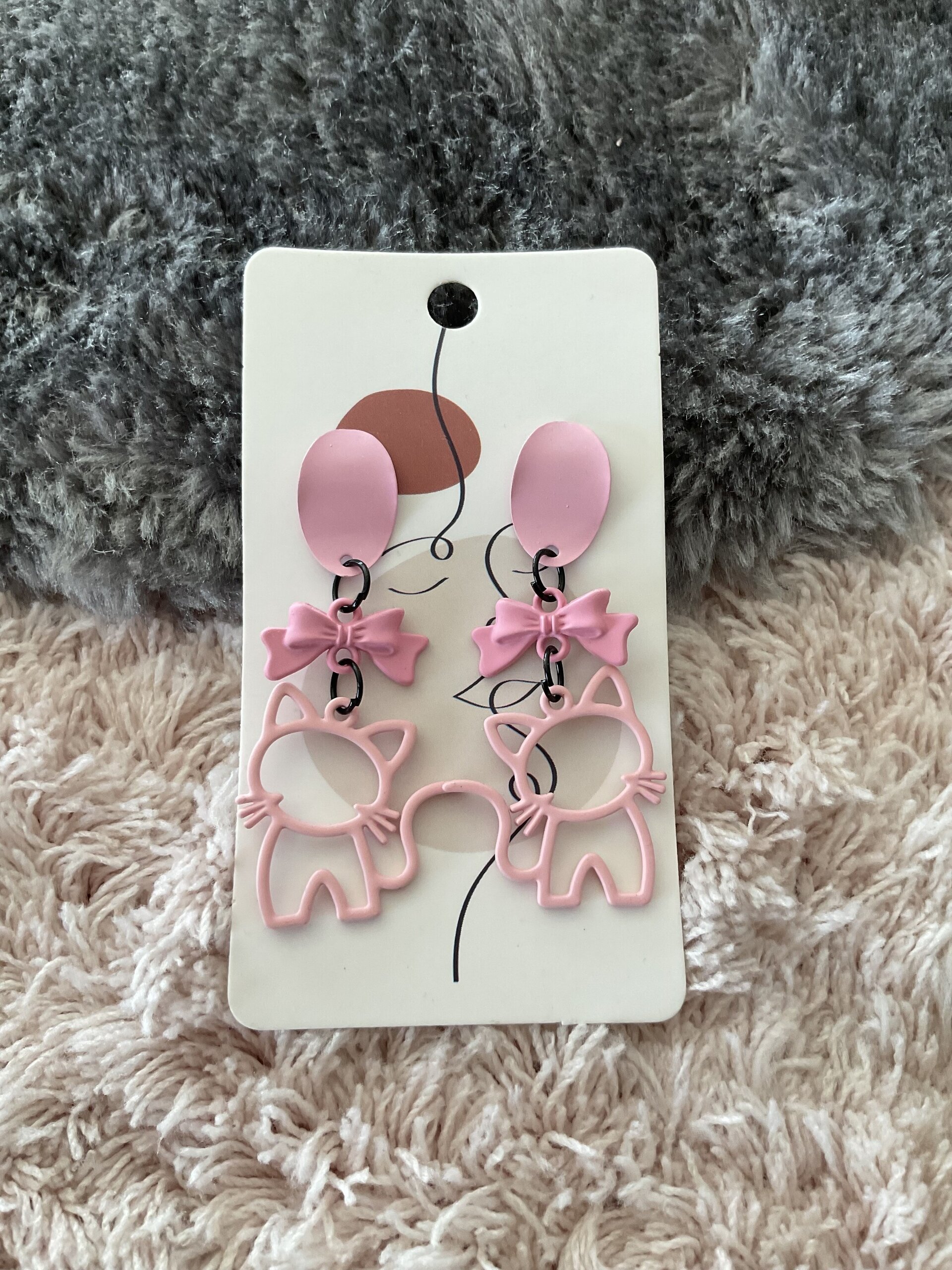 Pendientes gatitos rosas - 2