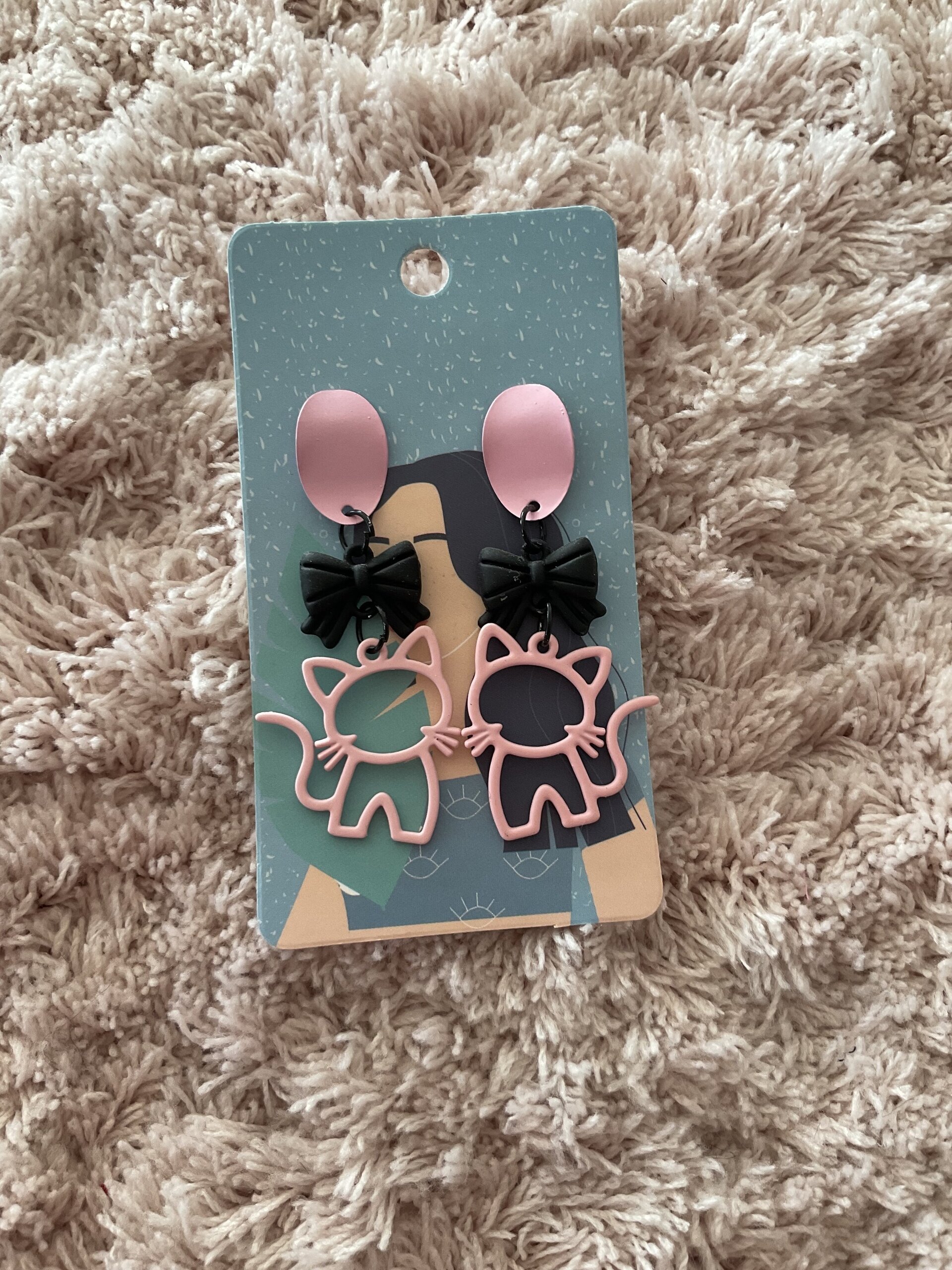 Pendientes gatitos rosas - 4