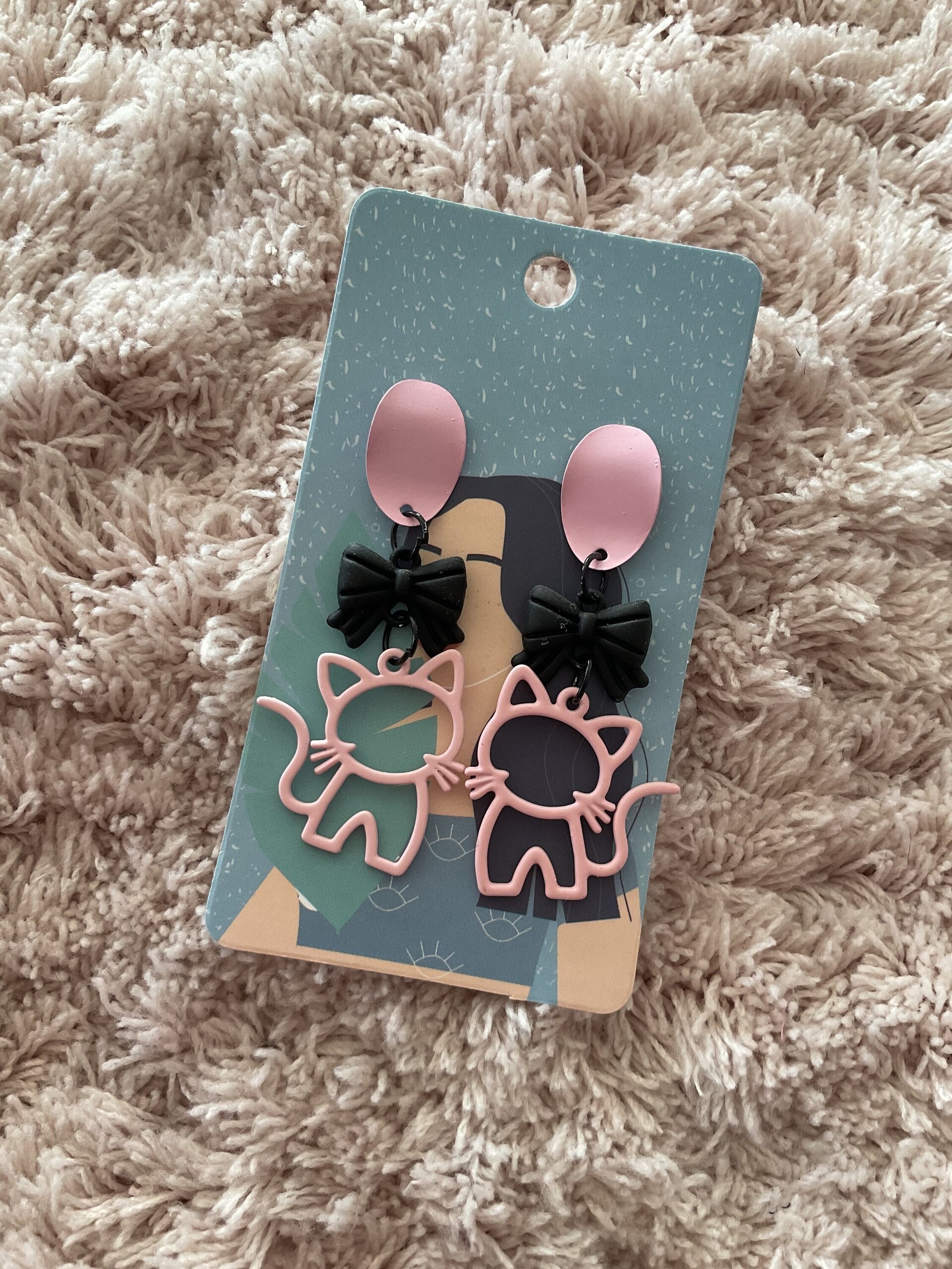 Pendientes gatitos rosas - 7