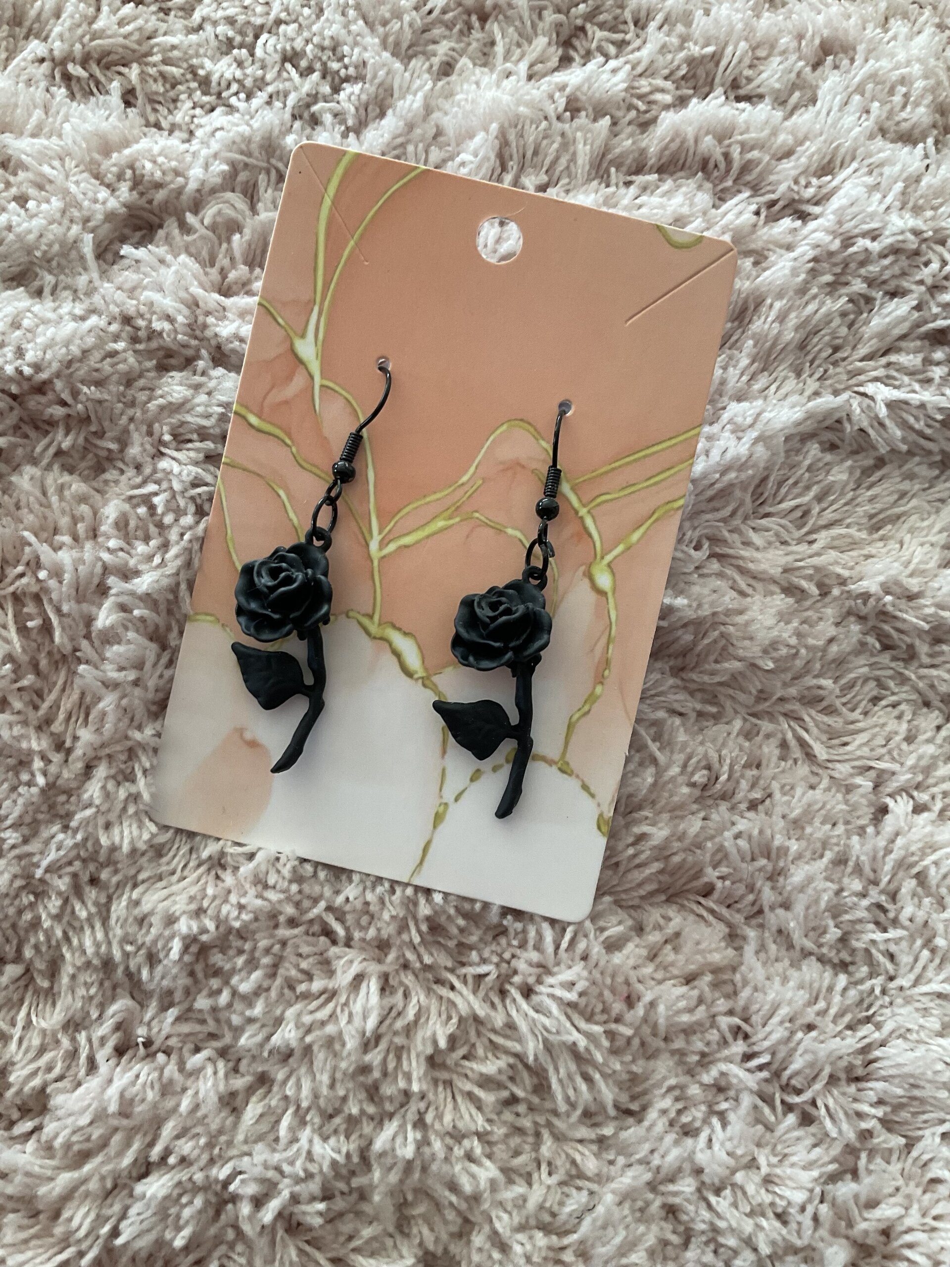 Pendientes rosa negra - 10