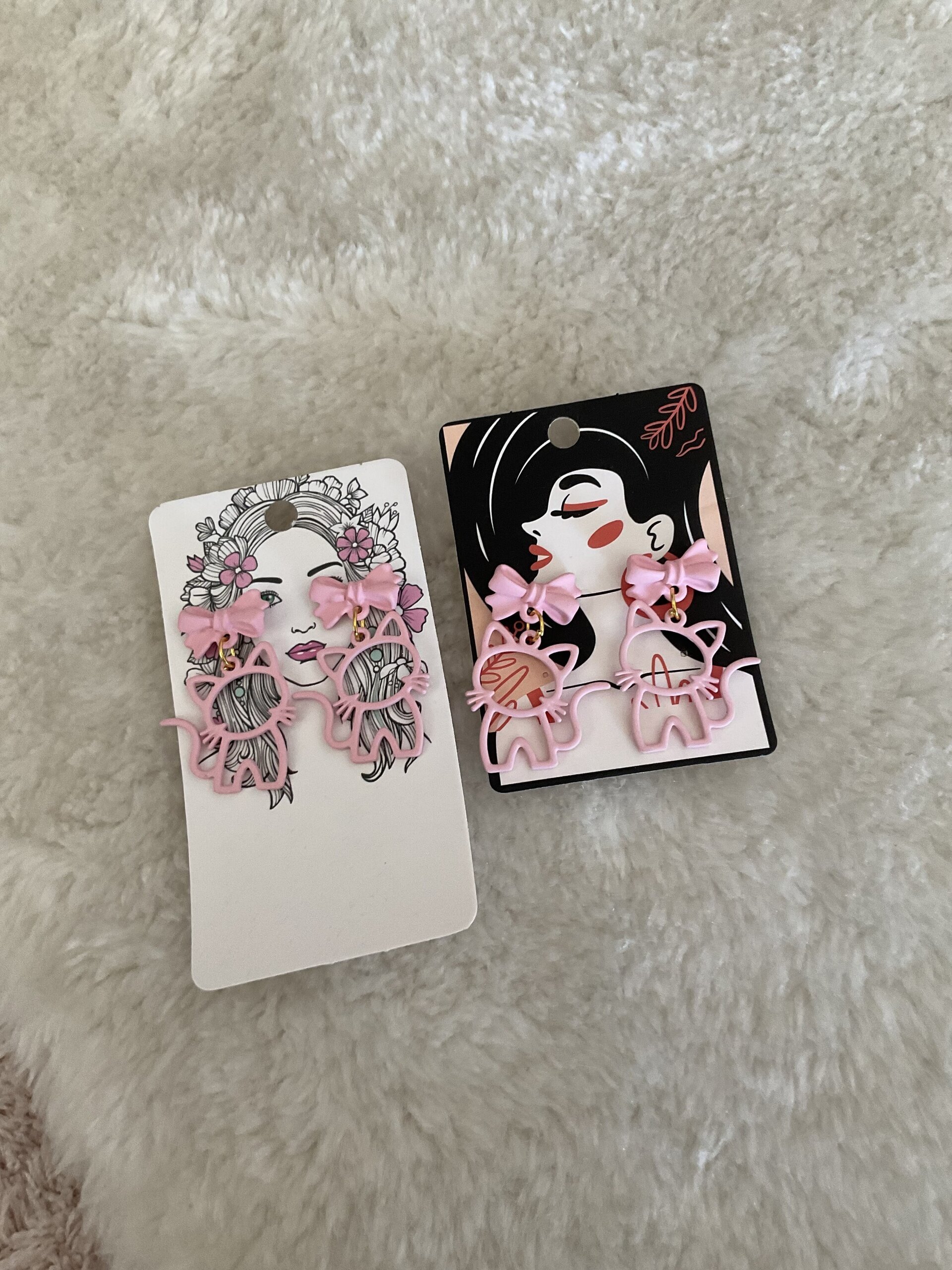 Pendientes gatitos rosas - 4