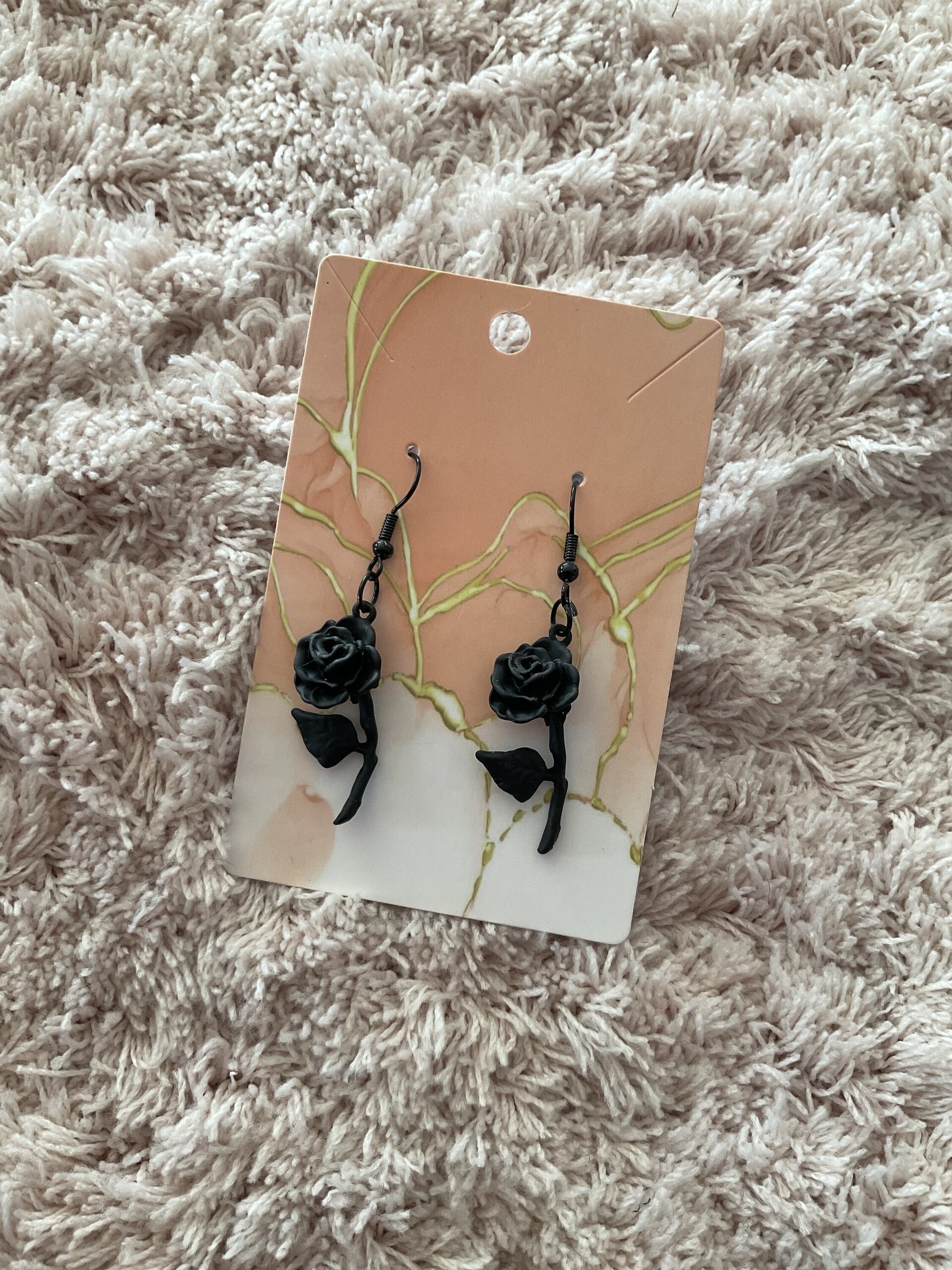 Pendientes rosa negra - 2