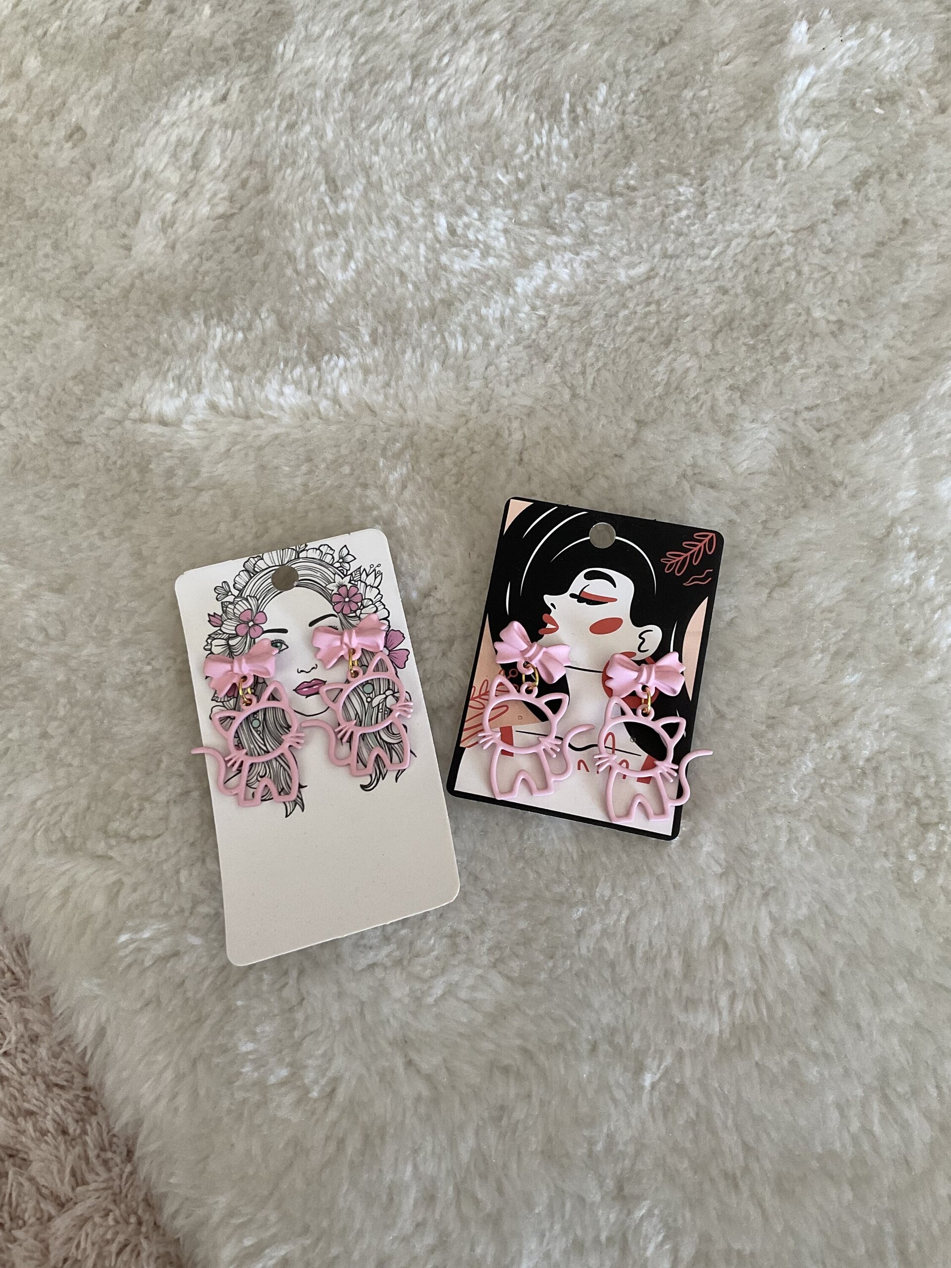 Pendientes gatitos rosas - 2