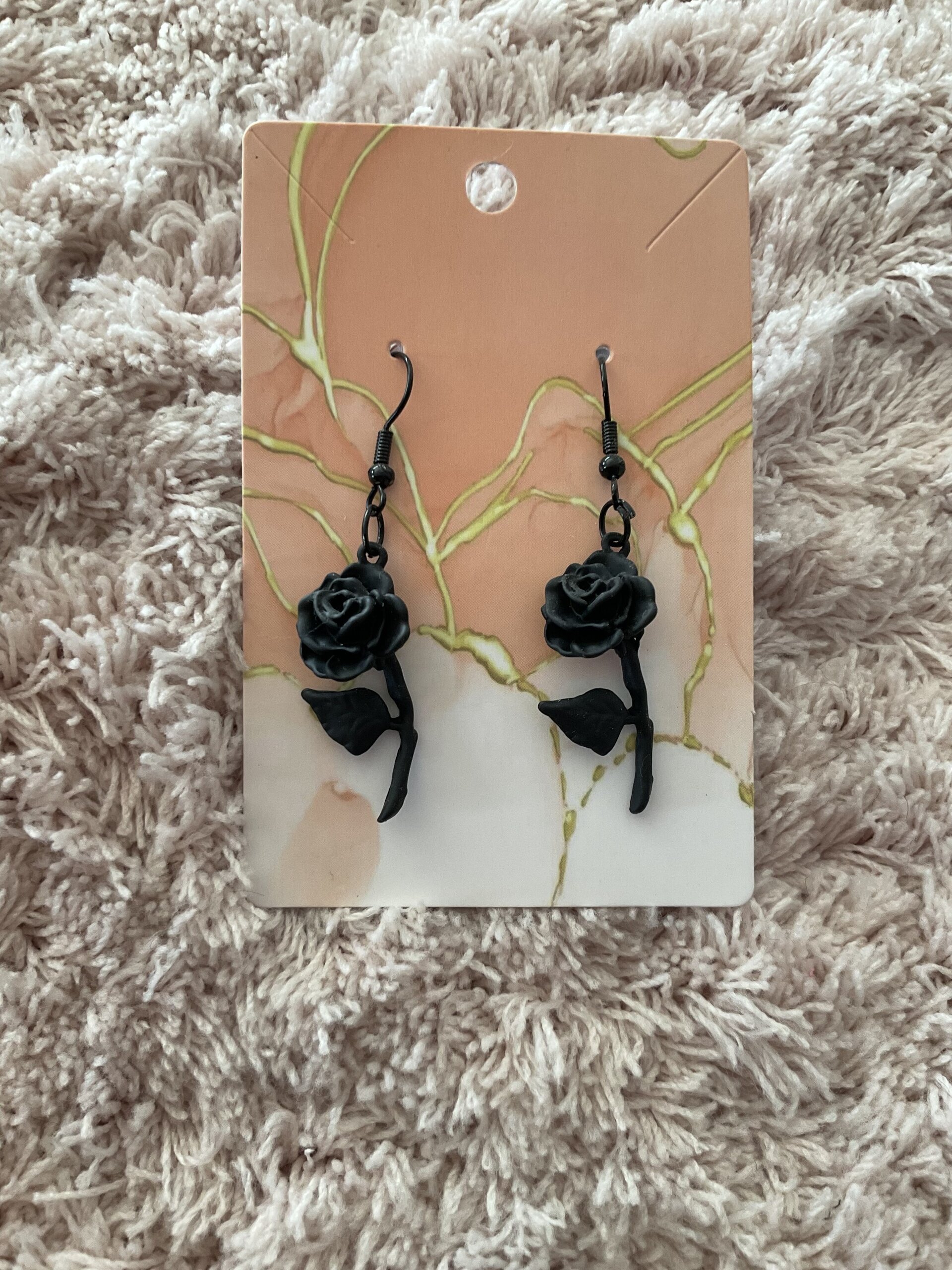 Pendientes rosa negra - 4
