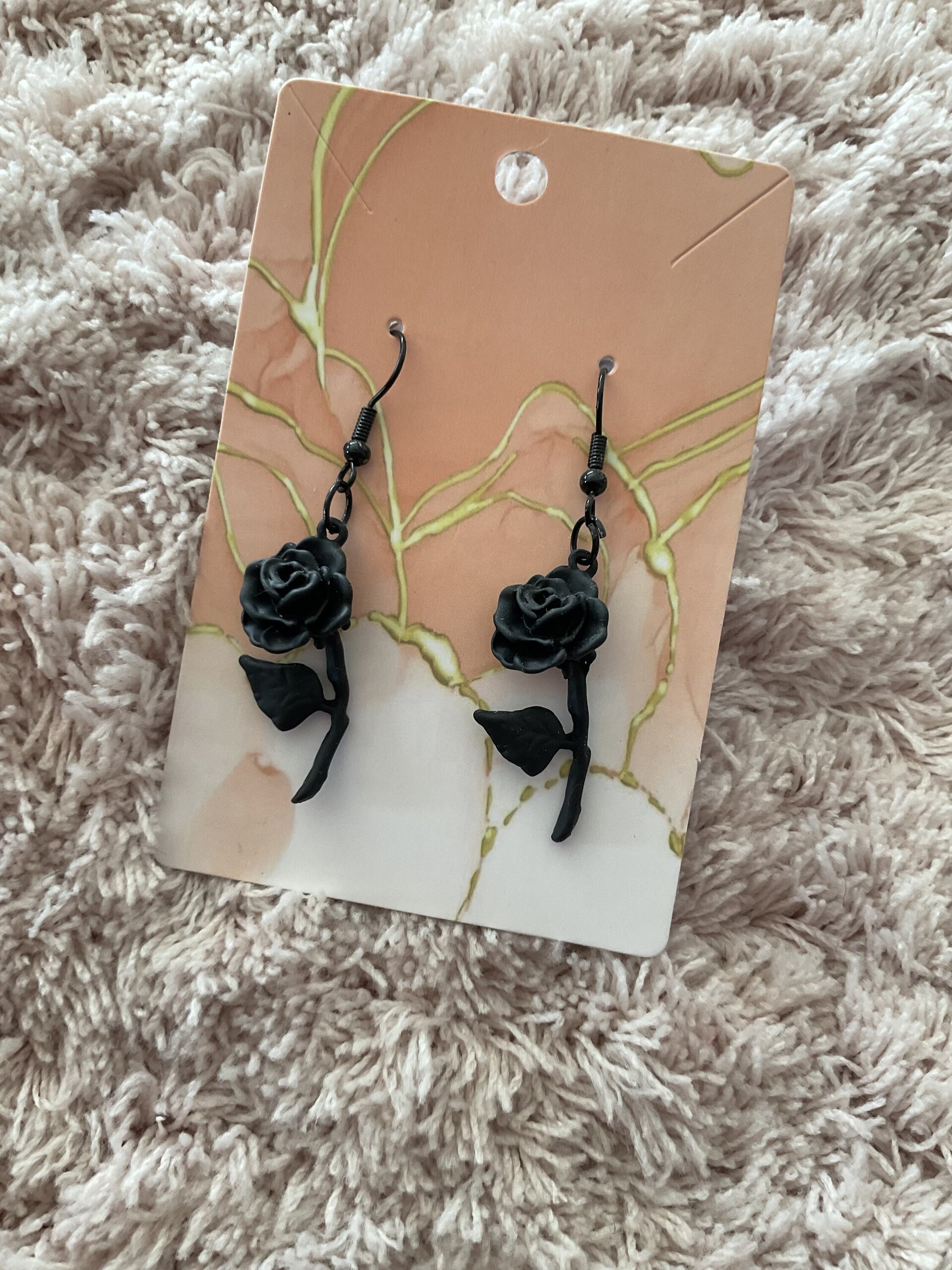 Pendientes rosa negra - 13