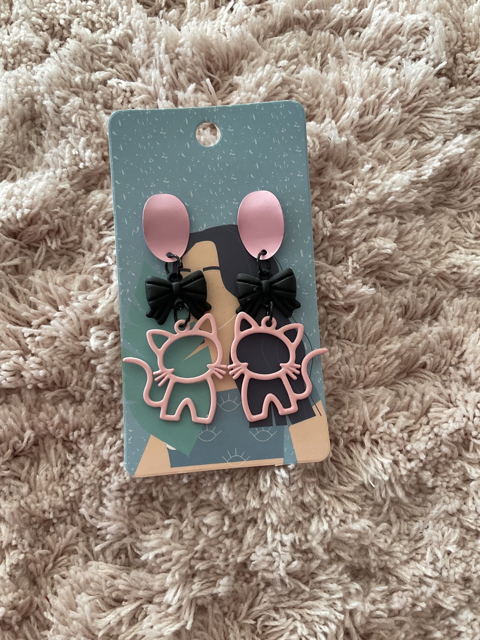 Pendientes gatitos rosas - 3