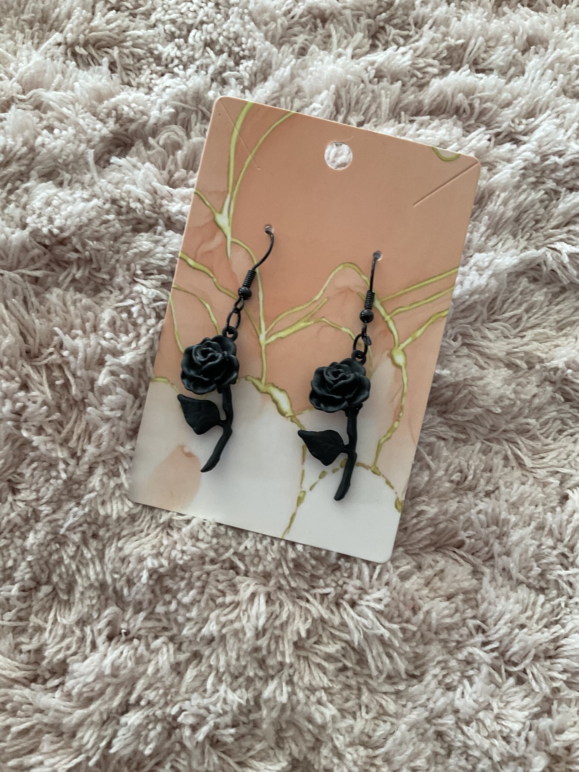 Pendientes rosa negra - 5