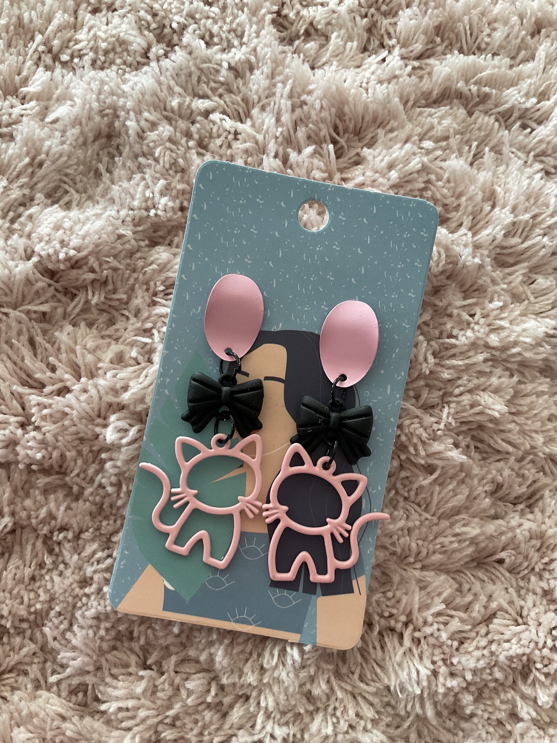 Pendientes gatitos rosas - 2