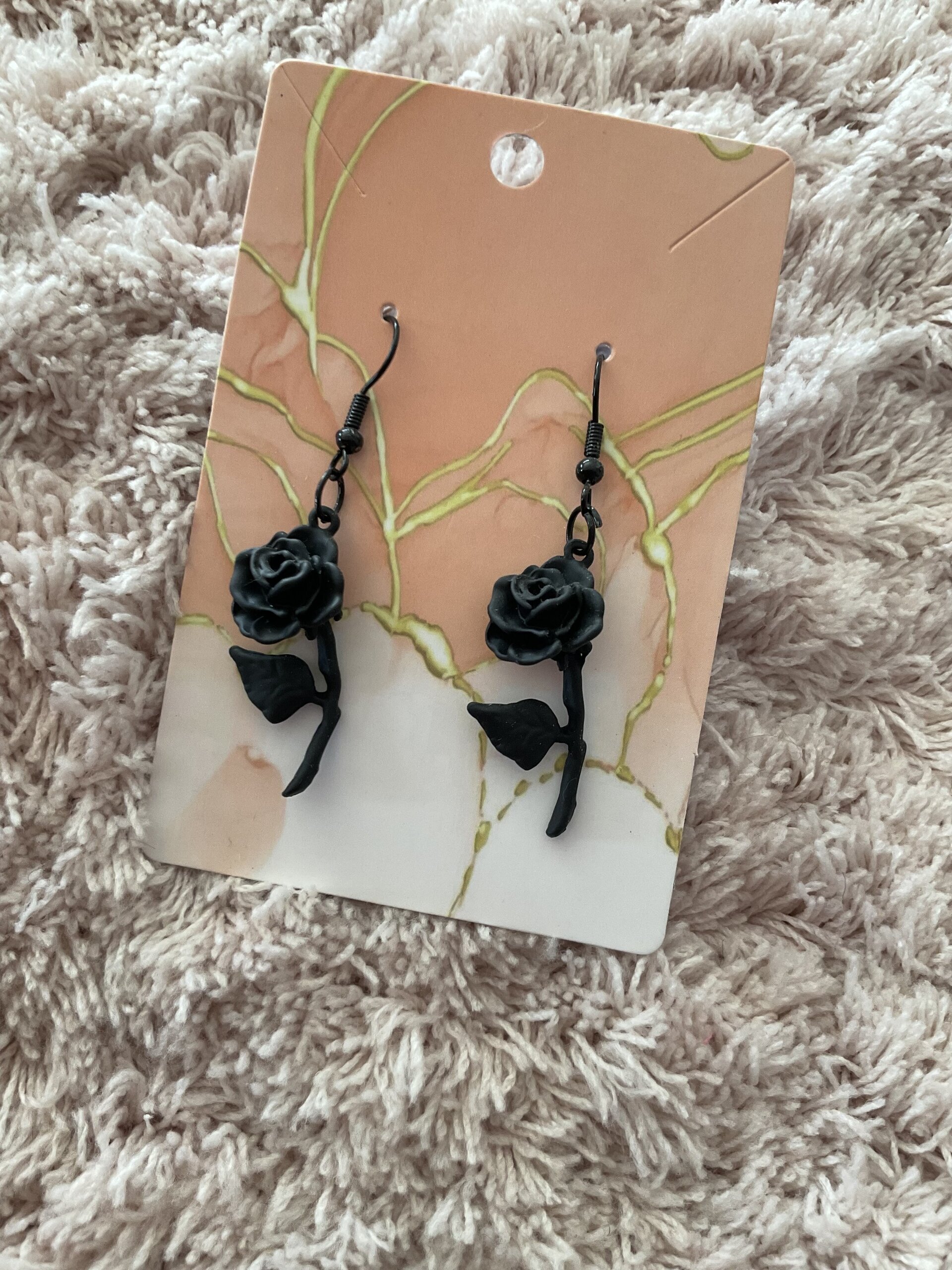 Pendientes rosa negra - 11