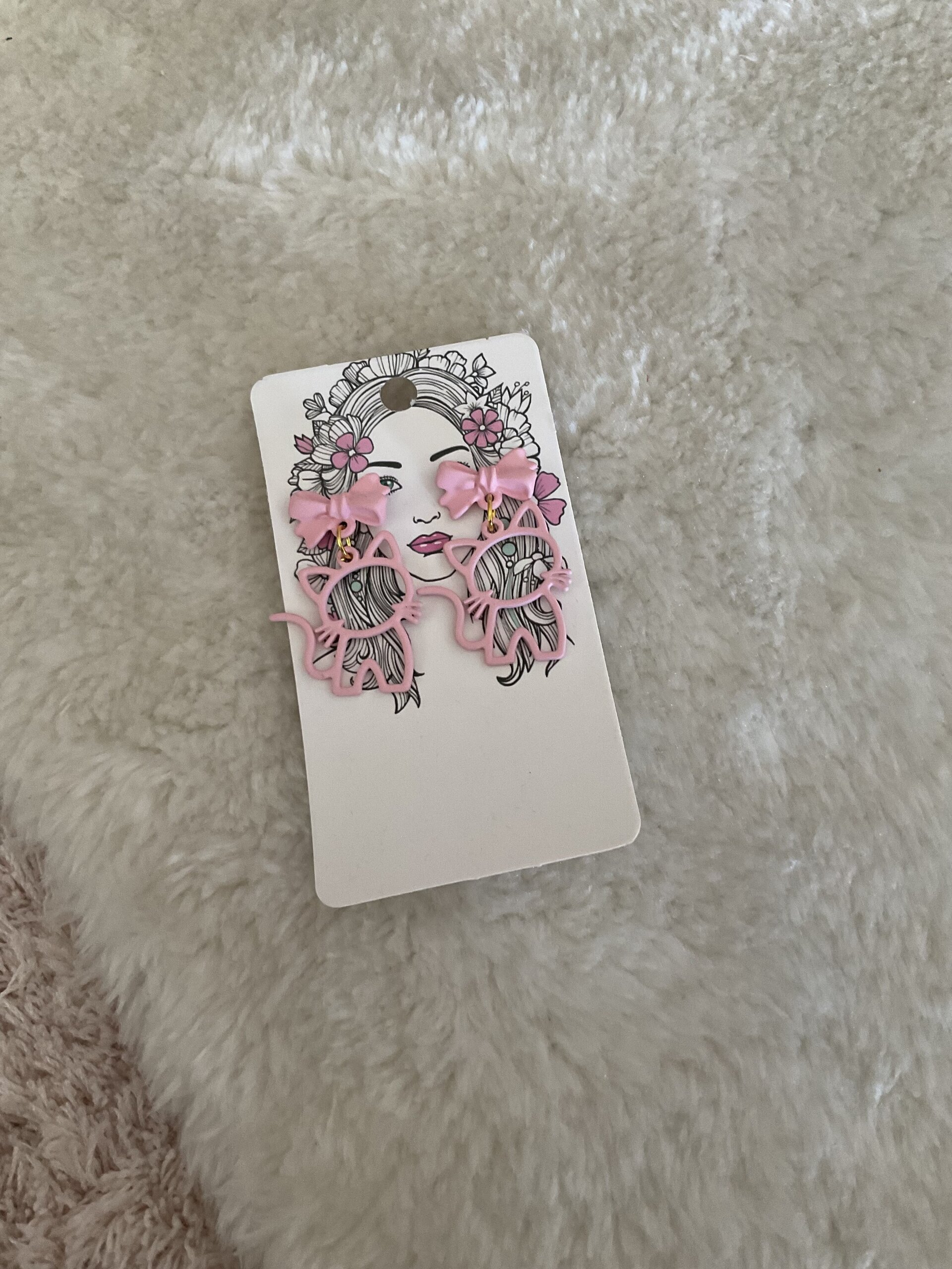 Pendientes gatitos rosas - 3