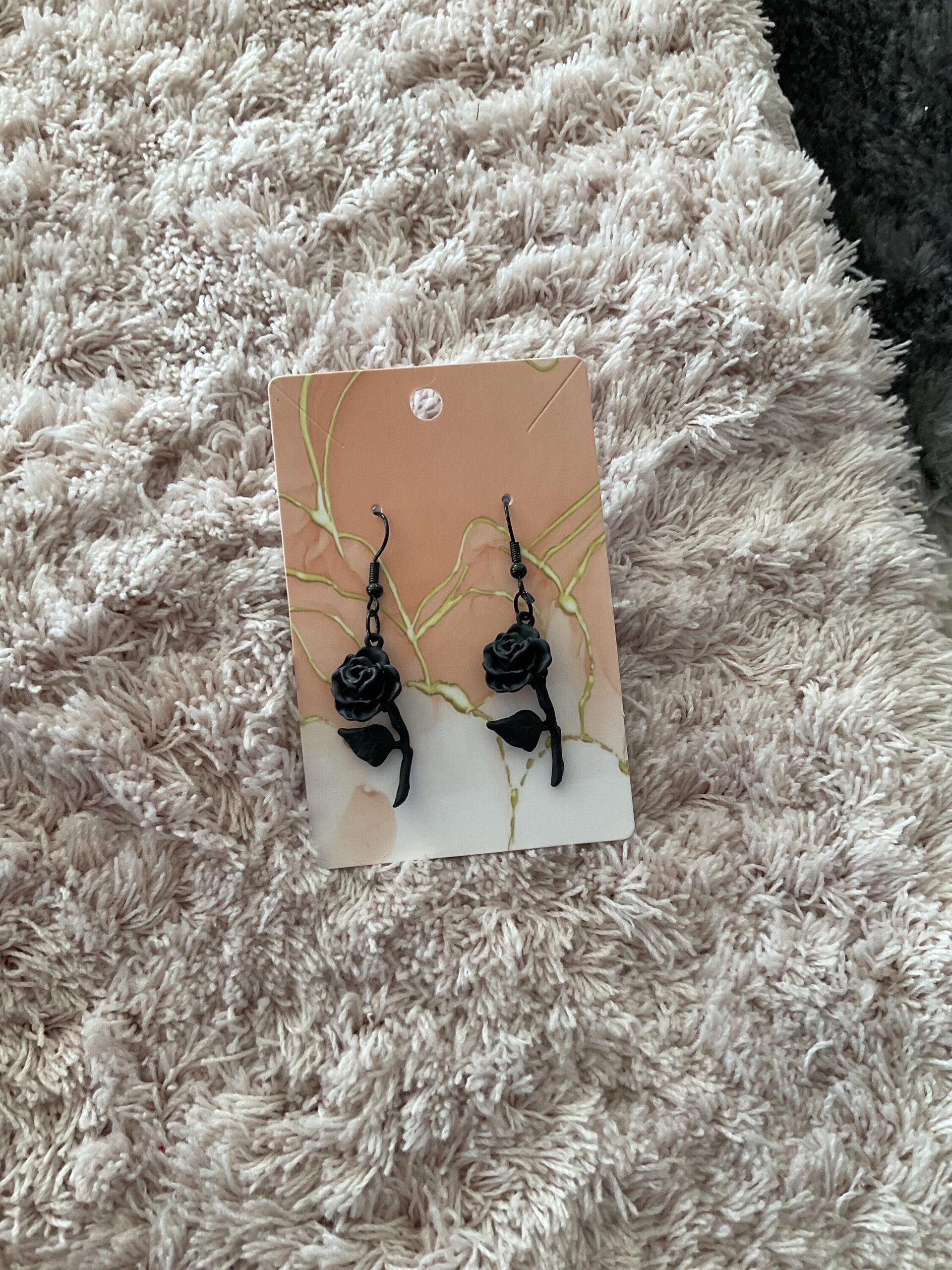 Pendientes rosa negra - 12