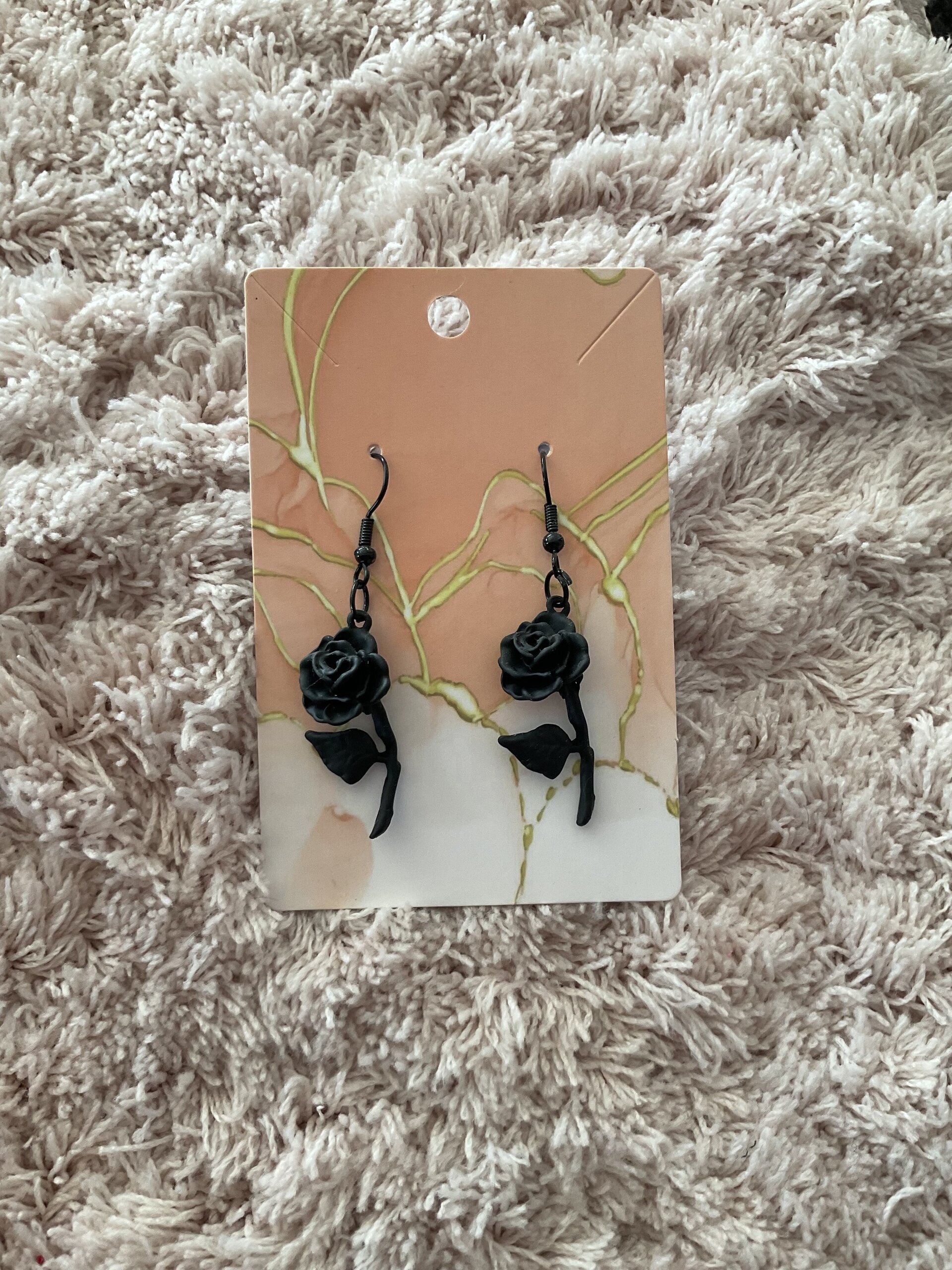 Pendientes rosa negra - 8