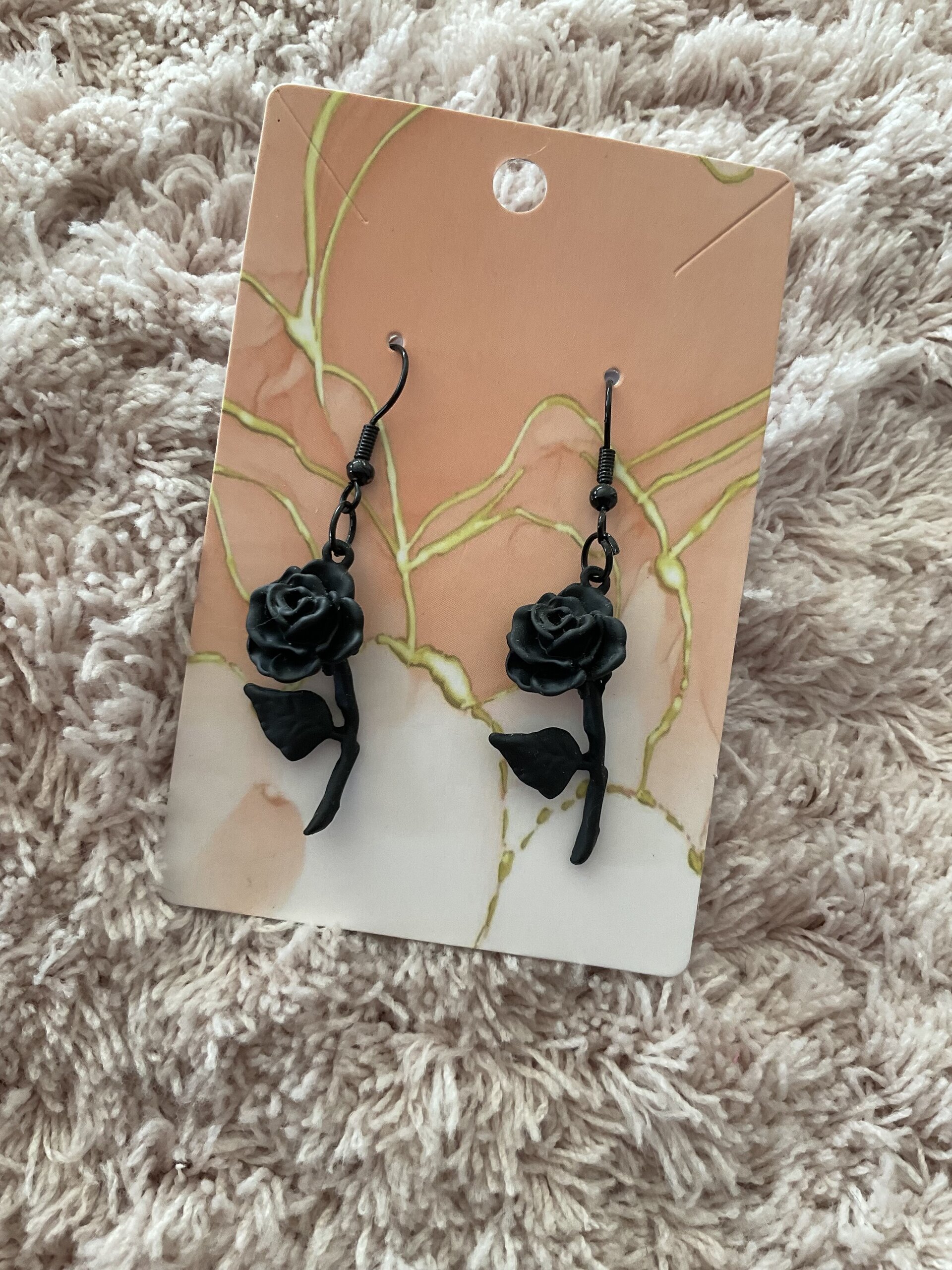 Pendientes rosa negra - 16